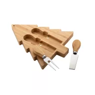   Set pentru branzeturi cu design de Craciun, 2401E17293, Everestus, 195x250x20 mm, Otel, Natur