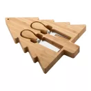 Set pentru branzeturi cu design de Craciun, 2401E17293, Everestus, 195x250x20 mm, Otel, Natur