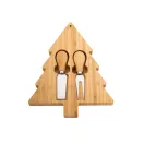 Set pentru branzeturi cu design de Craciun, 2401E17293, Everestus, 195x250x20 mm, Otel, Natur