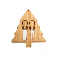   Set pentru branzeturi cu design de Craciun, 2401E17293, Everestus, 195x250x20 mm, Otel, Natur