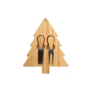 Set pentru branzeturi cu design de Craciun, 2401E17293, Everestus, 195x250x20 mm, Otel, Natur