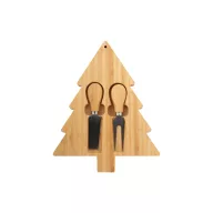   Set pentru branzeturi cu design de Craciun, 2401E17293, Everestus, 195x250x20 mm, Otel, Natur