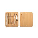 Set manichiura 5 piese, 2401E17530, Everestus, 115x100x21 mm, Otel, Bambus, Natur