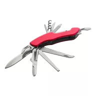   Briceag de buzunar multifunctional 12 functii, 2402E18974, Everestus, 30x101x15 mm, Otel, Aluminiu, Rosu