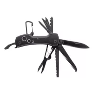   Briceag de buzunar multifunctional 13 functii, 2402E18975, Everestus, 33x93x19 mm, Otel, Aluminiu, Negru