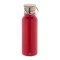 Termos 500 ml, 2402E18579, Everestus, ø70x220 mm, Otel, Bambus, Rosu