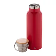   Termos 500 ml, 2402E18579, Everestus, ø70x220 mm, Otel, Bambus, Rosu