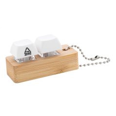  Breloc antistres, 2502E15191, Everestus, 54 x 25 x 31 mm, Bambus, ABS, Alb