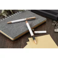   Set 2 instrumente de scris, 2509E17890, Everestus, 170x40x20 mm, Aluminiu, Alb