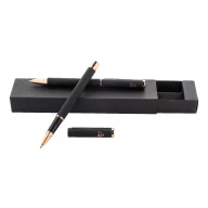   Set 2 instrumente de scris, 2509E17886, Everestus, 170x40x20 mm, Aluminiu, Negru
