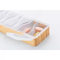   Cutie medicamente, 2502E15558, Everestus, 127 x 51 x 20 mm, Bambus, Alb