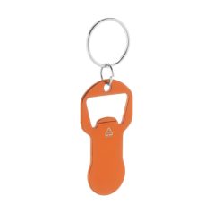   Breloc cu desfacator, 2502E15092, Everestus, 31 x 61 x 2 mm, Aluminiu, Portocaliu