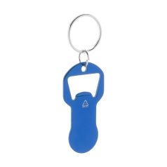   Breloc cu desfacator, 2502E15090, Everestus, 31 x 61 x 2 mm, Aluminiu, Albastru