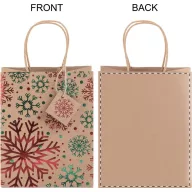   Punga mica de cadou cu design de Craciun, 2401E17657, Everestus, 180x230x105 mm, Hartie, Multicolor
