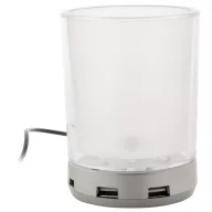   Suport pixuri cu hub usb, 2410E22036, Everestus, ø80 x 105 mm, ABS, Transparent