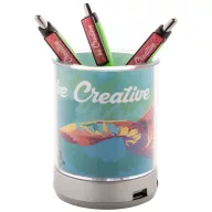   Suport pixuri cu hub usb, 2410E22036, Everestus, ø80 x 105 mm, ABS, Transparent