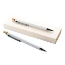 Set instrumente de scris, 2410E24666, Everestus, 139 x 13 x 10 mm, Aluminiu, Alb