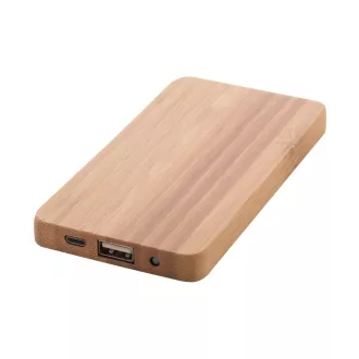   Power bank, 65×124×10 mm, Everestus, 20FEB6019, Bambus, Natur