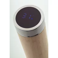   Termos cu infuzor de ceai si termometru, 21MAR2695, 500 ml, Ø 65x240 mm, Everestus, Otel, Bambus, Natur