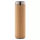 Termos cu infuzor de ceai si termometru, 21MAR2695, 500 ml, Ø 65x240 mm, Everestus, Otel, Bambus, Natur