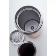   Termos cu infuzor de ceai si termometru, 21MAR2695, 500 ml, Ø 65x240 mm, Everestus, Otel, Bambus, Natur