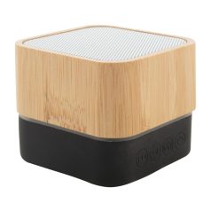   Boxa portabila Bluetooth, Everestus, 21OCT1125, 60 x 60 x 50 mm, Bambus, Plastic, Natur, Negru