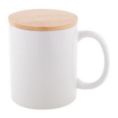   Cana, 42FEB230408, 300 ml, Ø80x100 mm, Ceramica, Bambus, Alb, Natur