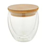   Cana 250 ml, Everestus, 21OCT1400, ø83 x 100 mm, Sticla, Bambus, Transparent, Natur