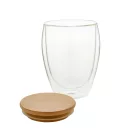 Cana 350 ml, Everestus, 21OCT1399, ø83 x 115 mm, Sticla, Bambus, Transparent, Natur