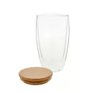 Cana 450 ml, Everestus, 21OCT1398, ø83 x 150 mm, Sticla, Bambus, Transparent, Natur