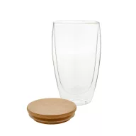  Cana 450 ml, Everestus, 21OCT1398, ø83 x 150 mm, Sticla, Bambus, Transparent, Natur