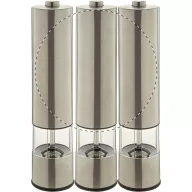   Rasnita electrica pentru sare si piper, 2401E17526, Everestus, ø50x220 mm, Otel, Ceramica, Argintiu