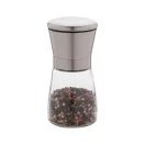 Rasnita manuala pentru sare si piper, 2401E17893, Everestus, ø65x135 mm, Otel, Ceramica, Transparent, Argintiu