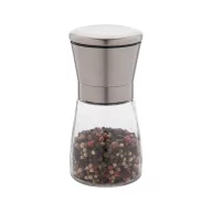   Rasnita manuala pentru sare si piper, 2401E17893, Everestus, ø65x135 mm, Otel, Ceramica, Transparent, Argintiu