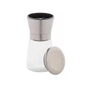 Rasnita manuala pentru sare si piper, 2401E17893, Everestus, ø65x135 mm, Otel, Ceramica, Transparent, Argintiu