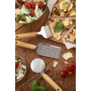 Set servire pizza 3 piese, 2401E16827, Everestus, 152x308 mm, Otel, Bambus, Natur