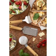  Set servire pizza 3 piese, 2401E16827, Everestus, 152x308 mm, Otel, Bambus, Natur