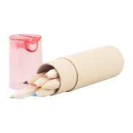   Set creioane, ø27×102 mm, Everestus, 20FEB3877, Hartie, Plastic, Rosu, Bej