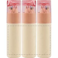   Set creioane, ø27×102 mm, Everestus, 20FEB3877, Hartie, Plastic, Rosu, Bej