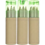   Set 6 creioane, 21MAR1334, Ø 27x102 mm, Everestus, Lemn, Plastic, Verde