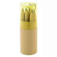   Set 12 creioane, 21MAR1333, Ø 35x103 mm, Everestus, Carton, Lemn, Galben