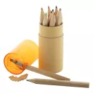 Set 12 creioane, 21MAR1331, Ø 35x103 mm, Everestus, Carton, Lemn, Portocaliu