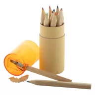   Set 12 creioane, 21MAR1331, Ø 35x103 mm, Everestus, Carton, Lemn, Portocaliu