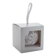   Glob de Craciun, 2401E16787, Everestus, 77x77x77 mm, Carton, Argintiu, Alb