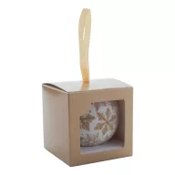   Glob de Craciun, 2401E16786, Everestus, 77x77x77 mm, Carton, Auriu, Alb