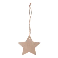   Ornament brad Craciun, 2410E25435, Everestus, 80 x 76 x 2 mm, Lemn, Natur