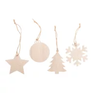   Ornament brad Craciun, 2410E25435, Everestus, 80 x 76 x 2 mm, Lemn, Natur