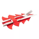 Set 4 suporturi de tacamuri cu design de Craciun, 2410E25438, Everestus, 160 x 220 x 10 mm, Pasla, Rosu