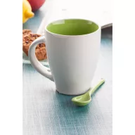   Cana, 300 ml, 86 x 106 mm, Everestus, 20FEB4972, Ceramica, Verde, Alb