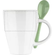   Cana, 300 ml, 86 x 106 mm, Everestus, 20FEB4972, Ceramica, Verde, Alb